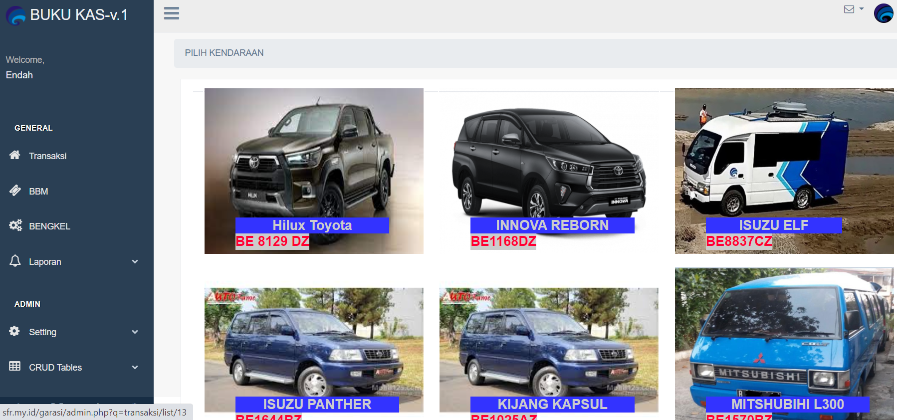 Sistem Informasi Kendaraan Dinas